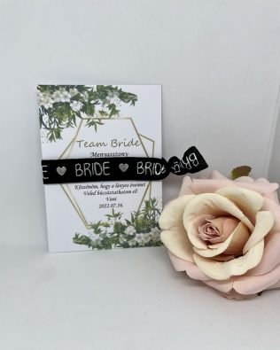 BRIDE – fekete, ezüst felirattal
