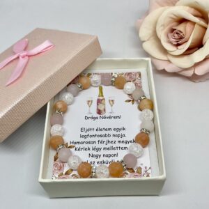 Barack-rózsaszín tanúfelkérő karkötő