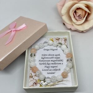 Barack-fehér tanúfelkérő karkötő