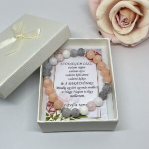 Barack-szürke tanúfelkérő karkötő