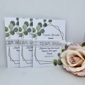 TEAM BRIDE fehér, ezüst felirattal lánybúcsús karkötő