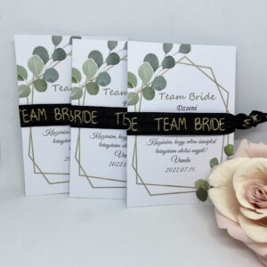 TEAM BRIDE fekete, arany felirattal lánybúcsús karkötő