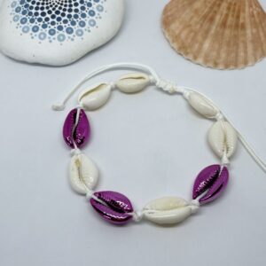 Kagylós bokalánc rózsaszín kagylóval díszítve