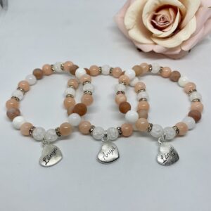 Fehér-barack anya-lányai karkötő szett