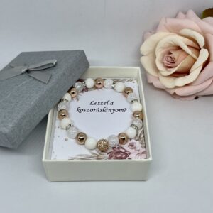 Koszorúslányfelkérő karkötő - hematit, jade, hegyikristály