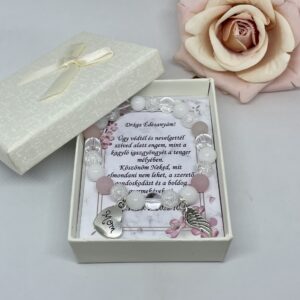 Rose-white örömanya ajándék karkötő