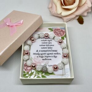 Rose barátnős tanúfelkérő karkötő díszdobozzal