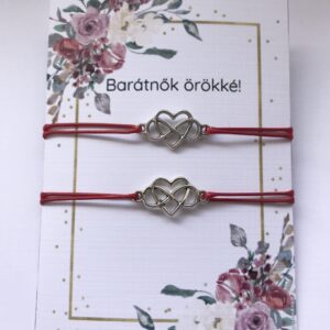 Barátnők örökké!-szív végleten jel szálas karkötő szett