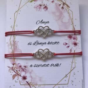 Anya lánya-szív végtelen jel szálas karkötő szett