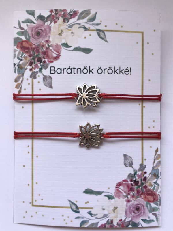Barátnők örökké-lótuszvirág szálas karkötő szett