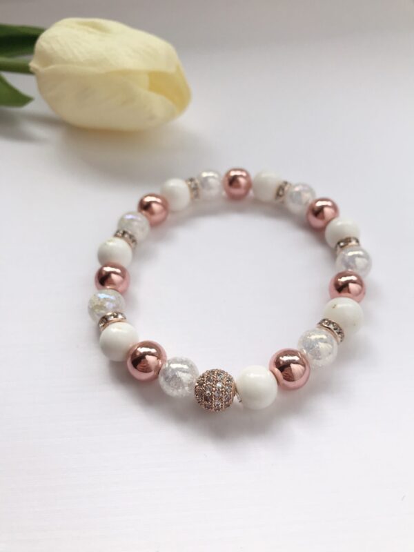 White rose gold delux karkötő