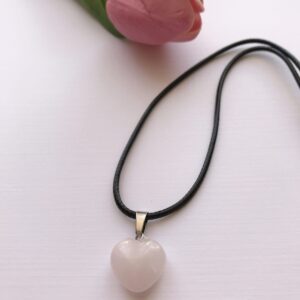 Rózsakvarc szív medálos nyaklánc