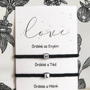 Monogramos páros makramé karkötő szett