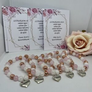 Rose gold koszorúslány felkérő ajándék karkötő