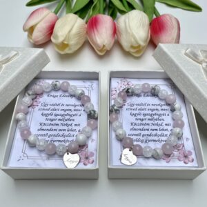 Szeretet örömanya karkötő szett - magyar medállal