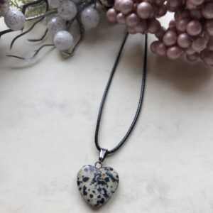 Dalmata jáspis szív medálos nyaklánc