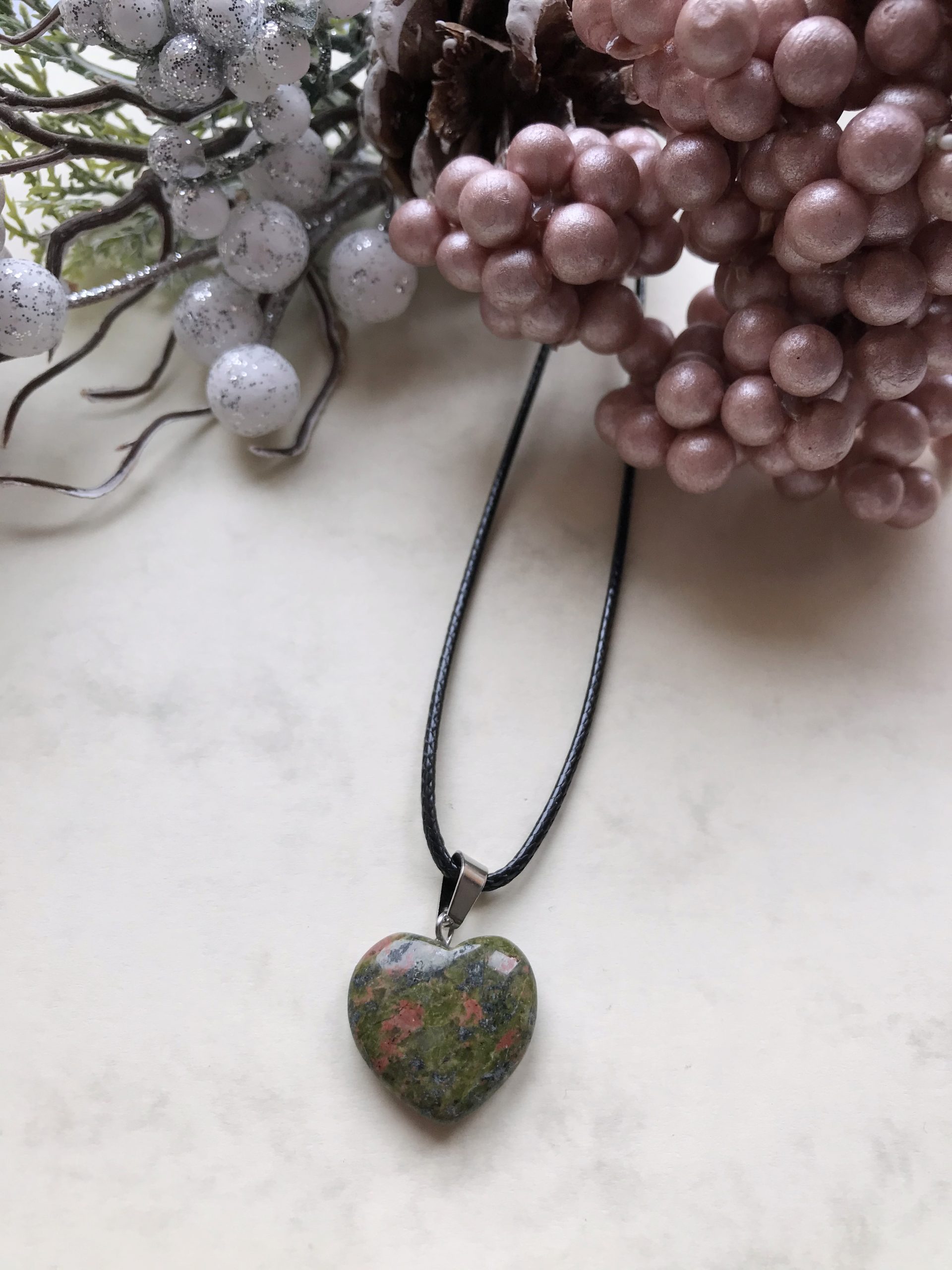 Unakit szív medálos nyaklánc