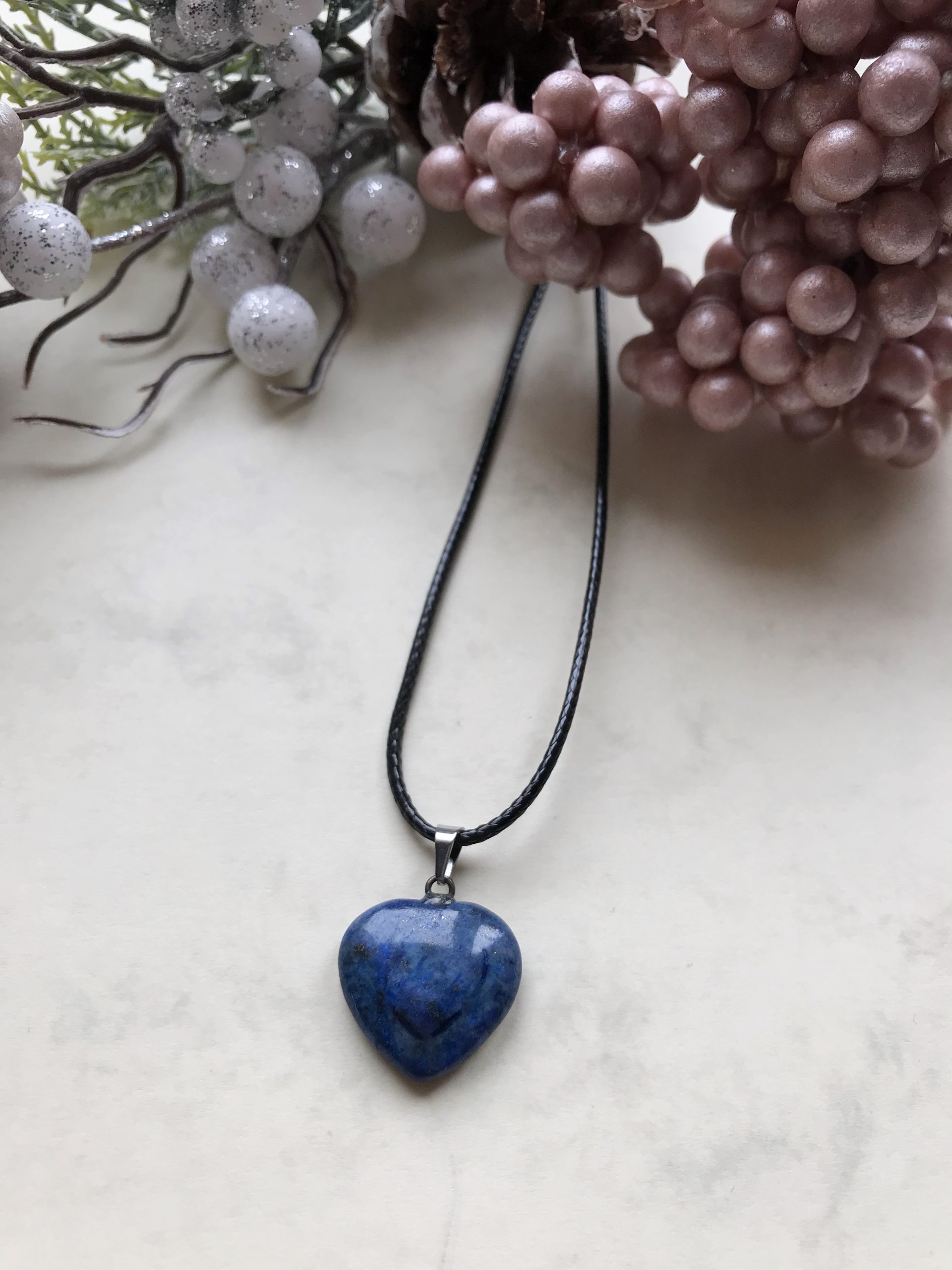 Lapis lazuli szív medálos nyaklánc