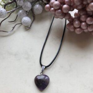 Ametiszt szív medálos nyaklánc
