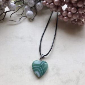 Zöld achát szív medálos nyaklánc