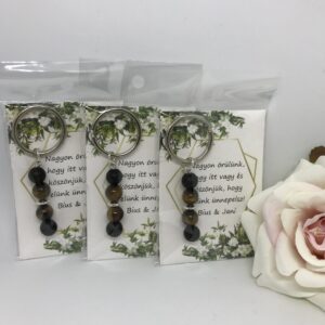 Kulcstartó köszönőajándék férfiaknak ásvány gyöngy