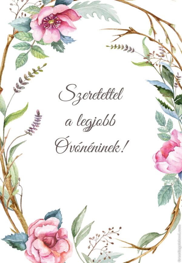 Legjobb Óvónéninek! ajándékkísérő kártya