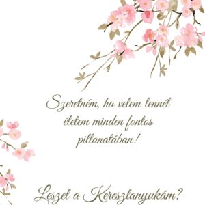 Keresztanya felkérő kártya