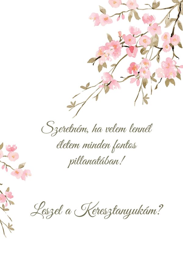 Keresztanya felkérő kártya