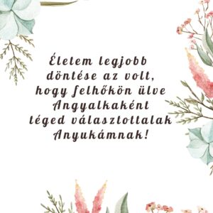 Ajándék kísérő kártya - Életem legjobb döntése volt, hogy téged választottalak anyukámnak.