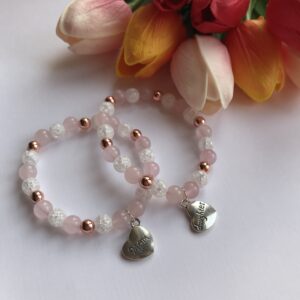 Pink-white-rose gold anya-lánya szett