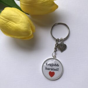 Legjobb barátnő! - feliratos kulcstartó